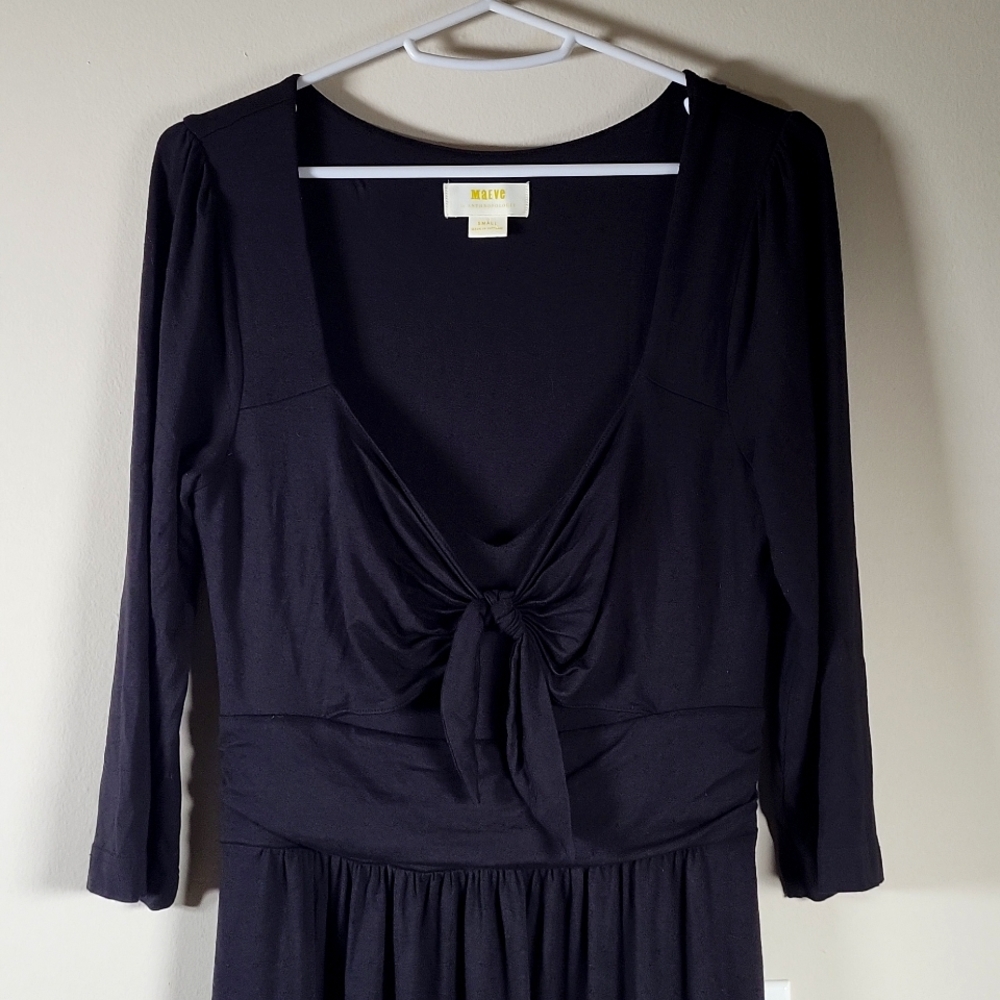 Maeve Black Draped Dress by Anthropologie